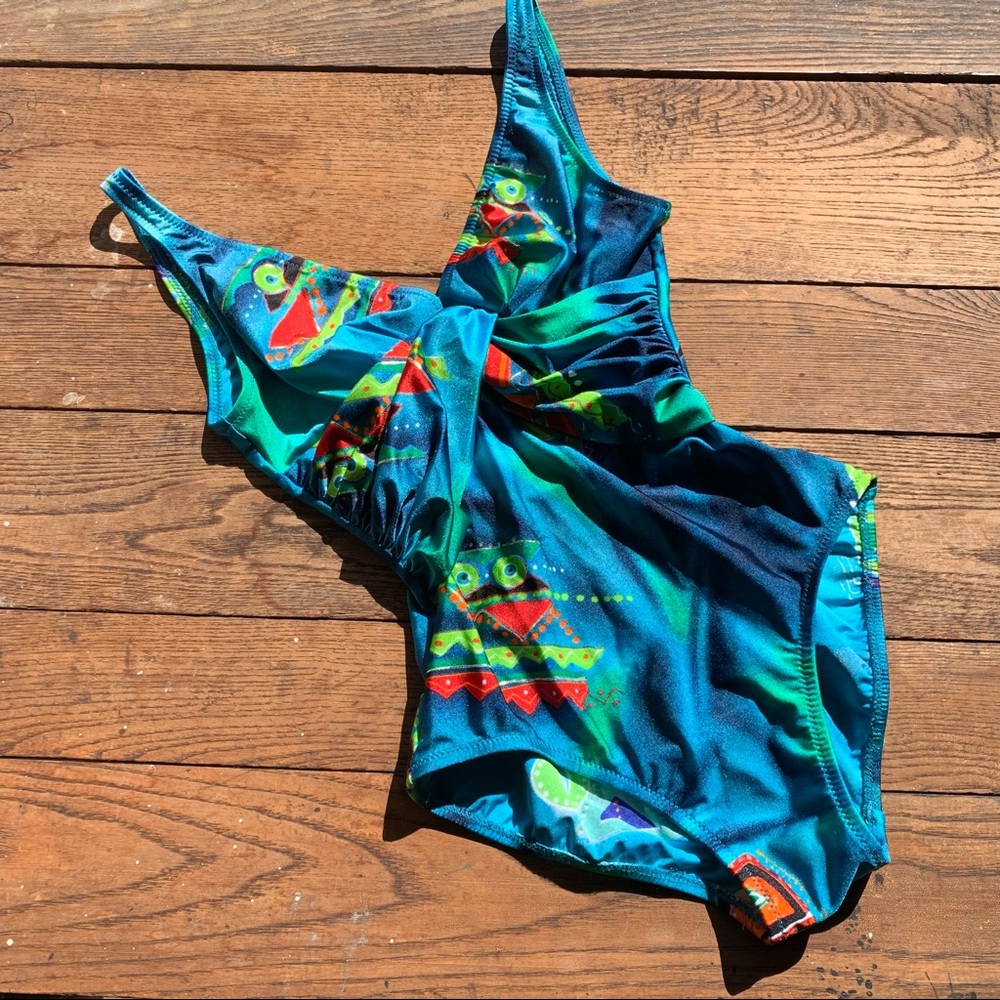 Vintage Gottex Colorful Art Deco Bathing Suit